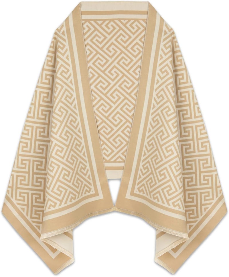 EXTREE Scarfs for Women Pashmina Silky Shawl Wrap for Evening Dressing Blanket Open Front Poncho Cape - Image 1